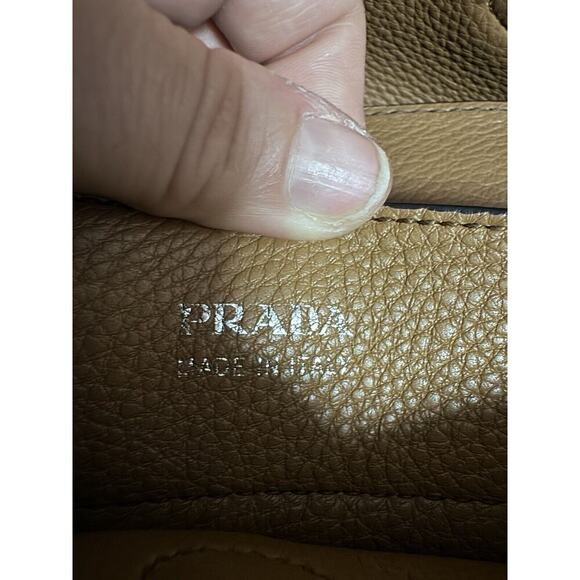 PRADA AUTHENTIC LEATHER VITELLO DAINO TOTE PURSE Dark Green DOUBLE HANDLE - Picture 10 of 16